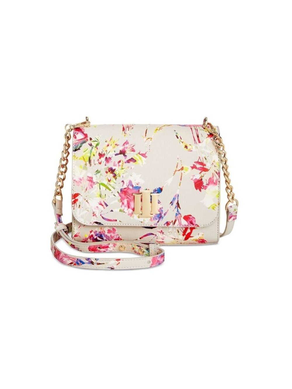 INC Sibbell faux-leather women's mini crossbody bag - Floral print~